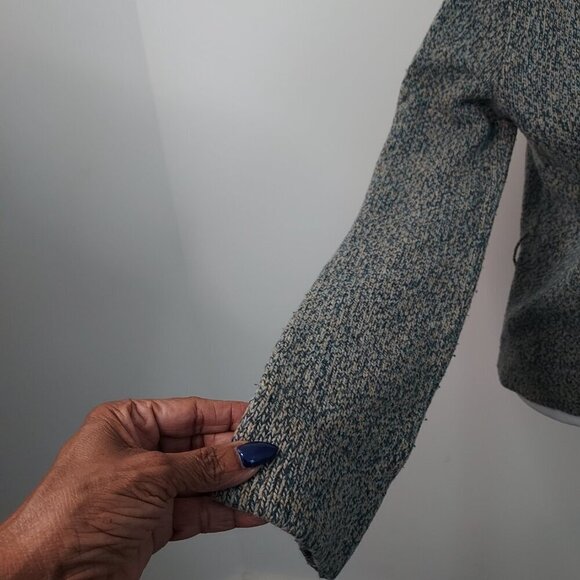 Zara Ribbed Wool Blend Open Long Sleeve Cardigan Size Medium - Picture 7 of 8